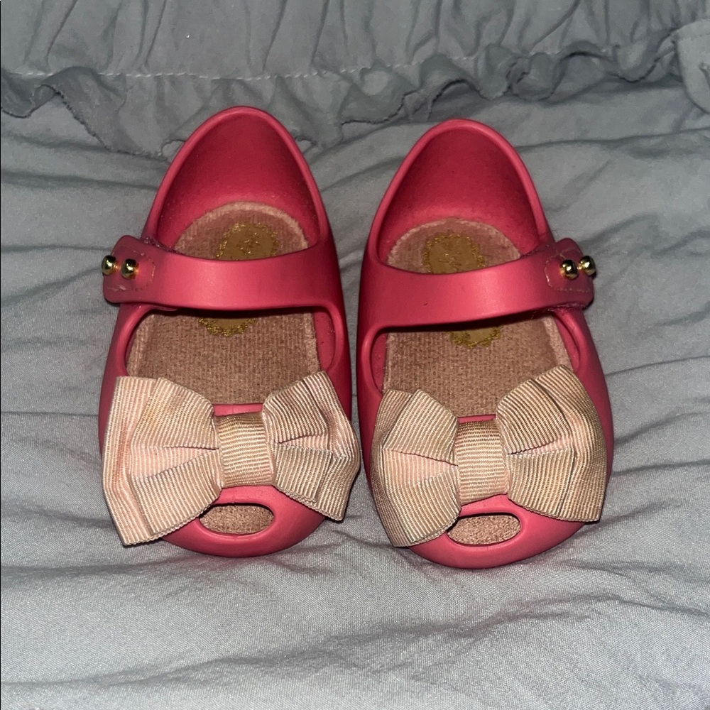 Melissa My First Baby Pink Bow Jelly Flats Sz 3
